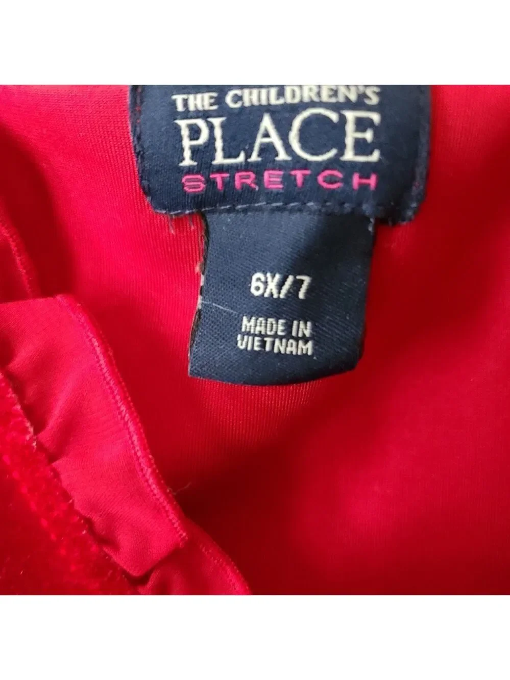 Children's Place Girls 6x/7 Stretch Short Sleeved Red Holiday Dress